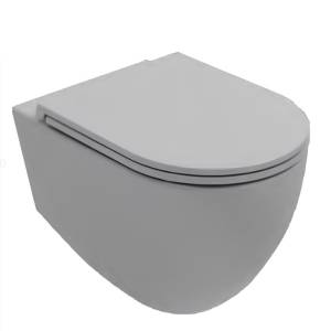 Унитаз подвесной Isvea Infinity 10NF02001SV-2V + 40KF0547I-S безободковый, с крышкой-сиденьем микролифт, серый матовый