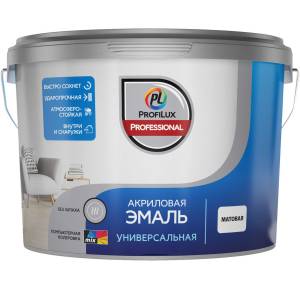 Эмаль универсальная акриловая Profilux Professional матовая база 3 прозрачная 0.9 кг