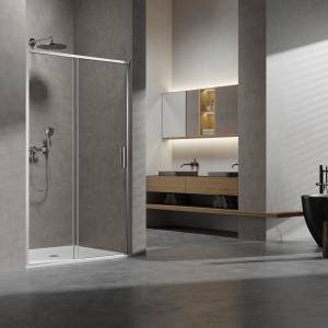 Душевая дверь в нишу Vincea Slim VDS-6SL130CL профиль хром, стекло прозрачное, 130x200