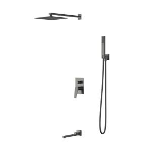 Душевой комплект Vincea Puro VSFW-5P1GM вороненая сталь, встраиваемый