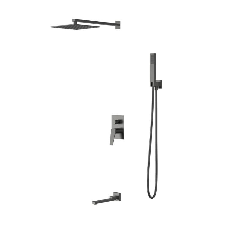 Душевой комплект Vincea Puro VSFW-5P1GM вороненая сталь, встраиваемый