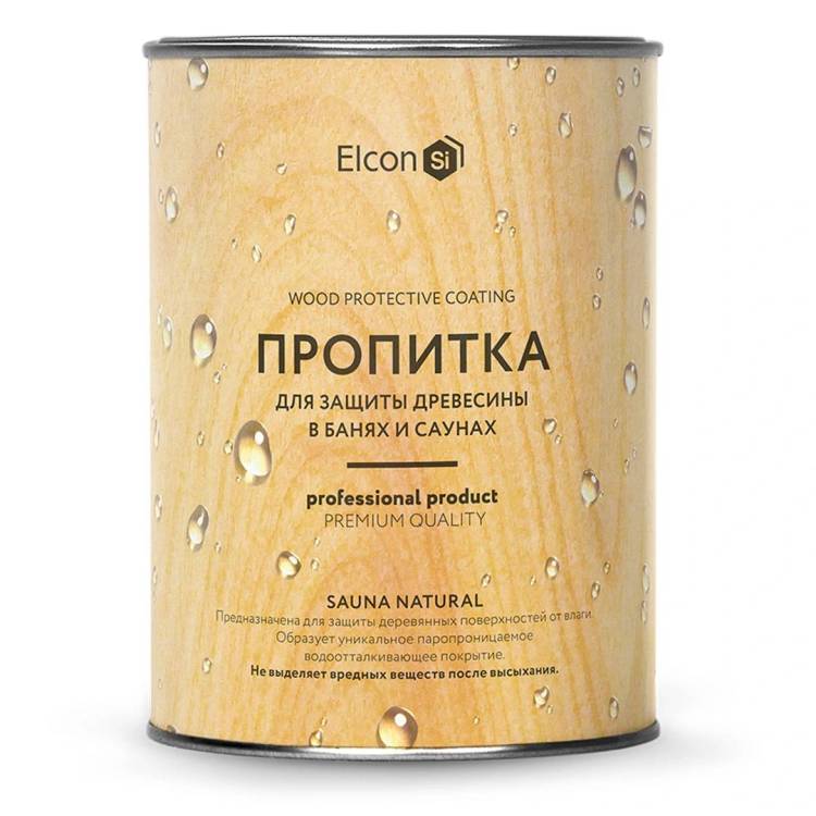 Пропитка водоотталкивающая для бани и сауны Elcon Sauna Natural 0.9 л