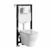 Унитаз с инсталляцией Wasserkraft Аллер (Aller) 10TLT.010.ME.CH03.H001 безободковый, сиденье микролифт, кнопка хром