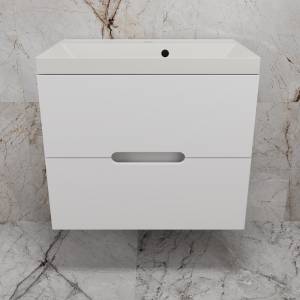 Тумба с раковиной Style Line Матис 70 подвесная, белая матовая, раковина жасмин, 57x70x45