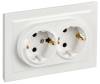 Розетка 2-местная с заземлением и шторками IEK Brite BR-R24-16-K01-F-PRO белый