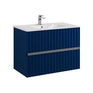 Тумба под раковину Art&Max Elegant AM-ELEGANT-800-2C-SO-SA-P с LED подсветкой ручек, Сапфир, 80x43.8x57