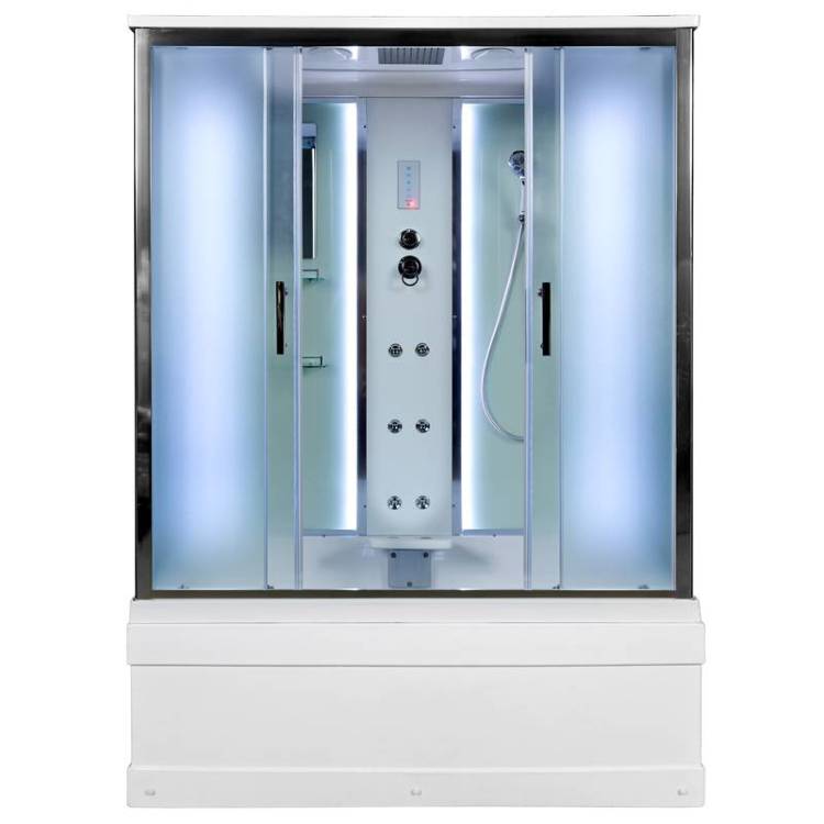 Душевая кабина AvaCan EM4515LED+GM с подсветкой и гидромассажем, 150x85x220