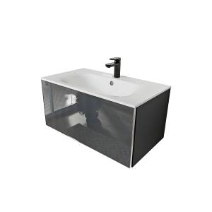 Тумба с раковиной Terminus Vega VEG10801701601OSL графит, 80x38