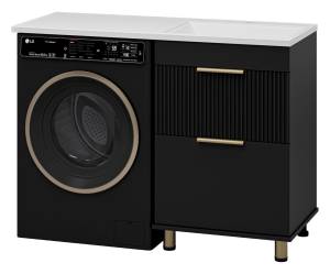 Тумба с раковиной Brevita Enfida - 60 Черный матовый 76x58x48