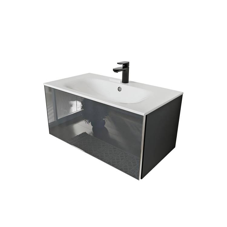 Тумба с раковиной Terminus Vega VEG10801701601OSL графит, 80x38