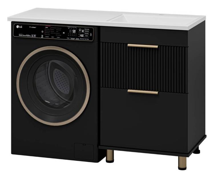 Тумба с раковиной Brevita Enfida - 60 Черный матовый 76x58x48