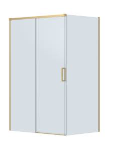 Душевой уголок Cezares PLANE-AH-1-130/100-C-BORO профиль брашированное золото, стекло прозрачное, 130x100x195