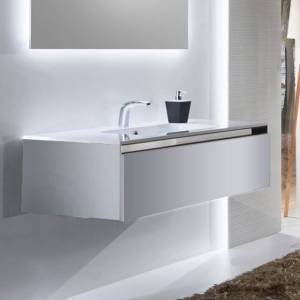 Тумба с раковиной Sanvit Кубэ-1 120 белый глянец