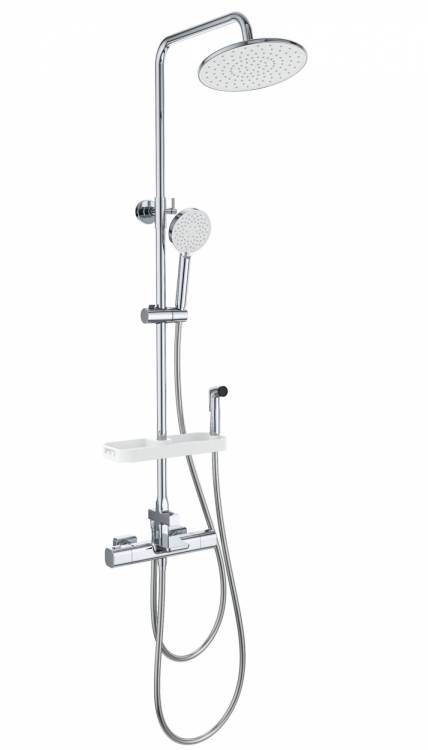 Душевая стойка Wonzon & Woghand WW-C3017-A1-CR с термостатом, хром