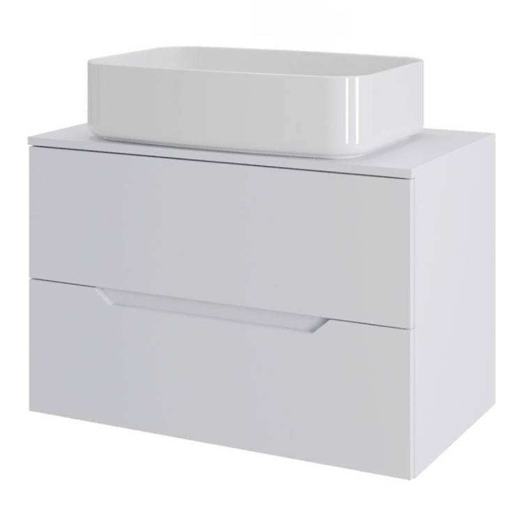 Тумба с раковиной Orange Line Li-70TuwMDF+B07-600W белый матовый, 70 см