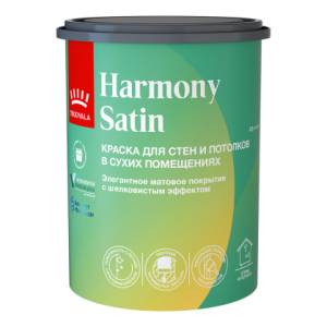 Краска для стен и потолков Tikkivala Harmony Satin матовая база C 0.9 л