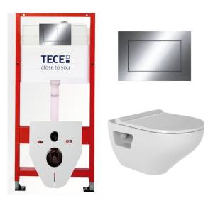 Комплект Tece TC412IONVP0 Инсталляция для унитаза Tece + Унитаз подвесной beWash Ion безободковый, с сиденьем микролифт, белый глянец