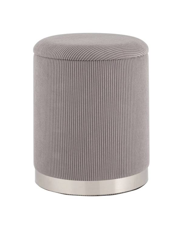 Пуф Stool Group Эмили 19A205CG-17 серебро вельвет серый, вельвет, с ящиком