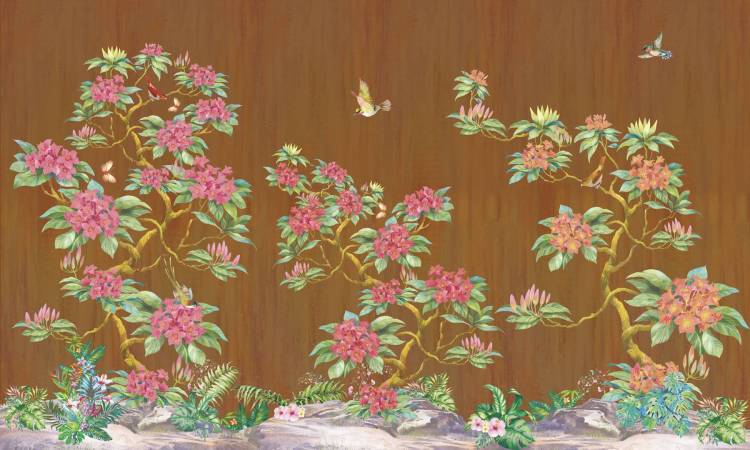 Бесшовные Eco обои Ortograf Flora 31112 Lana brown Жемчуг ОЕ-Р3