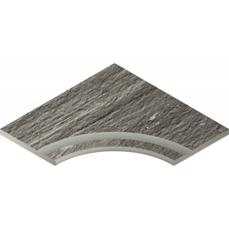 Бордюр Italon Скайфолл X2 620090000694 Бортик Гриджио Альпино С Выемкой Угловой Закругленный 60x60