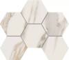Мозаика Estima Miramare 70430 Mosaic/RM01_NS/25x28.5x10/Hexagon White Hexagon 25x28.5