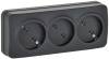 Розетка 3-местная IEK Glory ERH30-K02M-10 черный матовый
