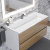 Тумба с раковиной Uperwood Barsa 293020535 подвесная, белая, дуб сонома, 100 см фото 4