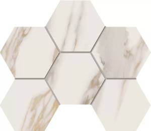Мозаика Estima Miramare 70430 Mosaic/RM01_NS/25x28.5x10/Hexagon White Hexagon 25x28.5