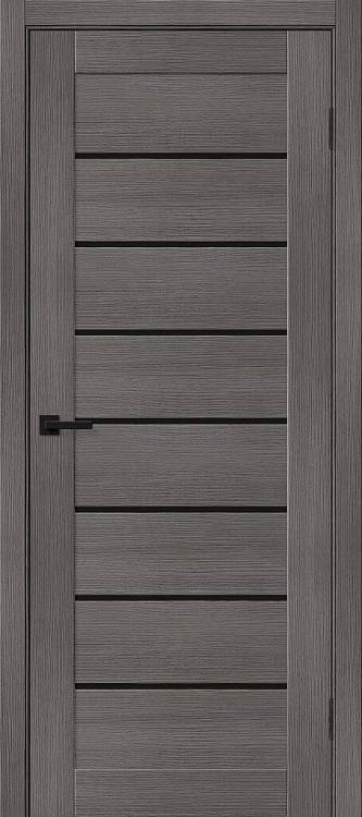 Межкомнатная дверь Bravo Браво-22 полотно Grey Melinga, cтеклянная вставка Black Shine 550x1900