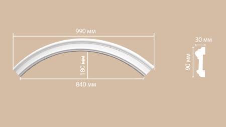 Радиус (1/4 круга) DECOMASTER 897901-120 69x3x9