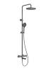 Душевая стойка BelBagno Delta DEL2.0-VSCM-GM с тропическим душем и поворотным изливом, оружейная сталь фото 3