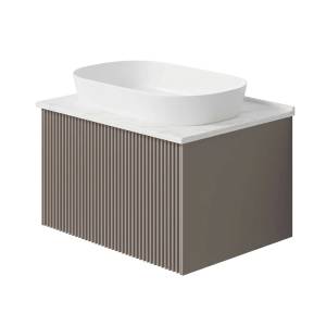 Тумба с раковиной La Fenice Terra Cappuccino NFNC-01-TER-C-60-3-M-GG бежевая матовая, 60 см