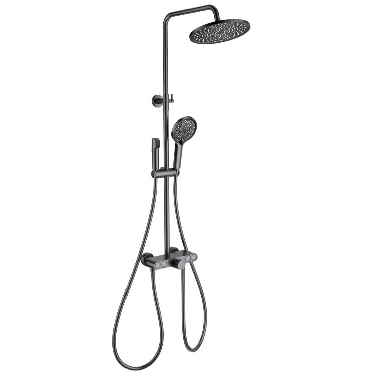 Душевая стойка Wonzon & Woghand WW-B4113-BGG темный графит, с термостатом