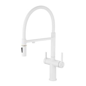 Смеситель для кухни Rose R458C с подключением фильтра, белый
