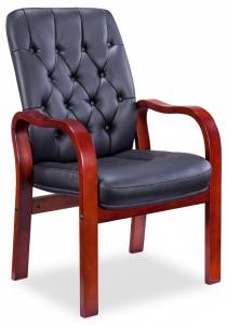 Кресло Everprof Monaco Wood CF 15985, EP-082 W PU Black CF Черный