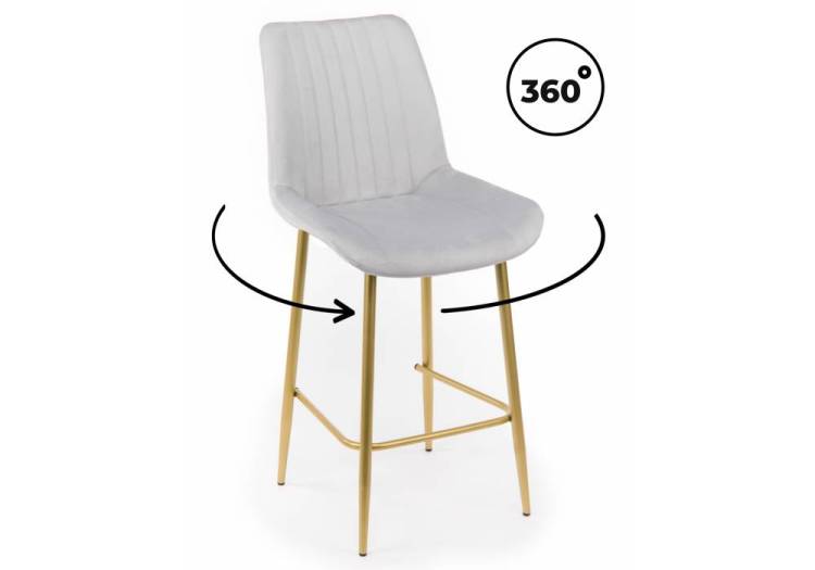 Полубарный стул Notta Седа 360 632589 светло-серый (zd 960) / золотой