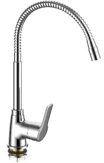 Смеситель для кухни Voda Wave WA519S с гибким изливом, хром