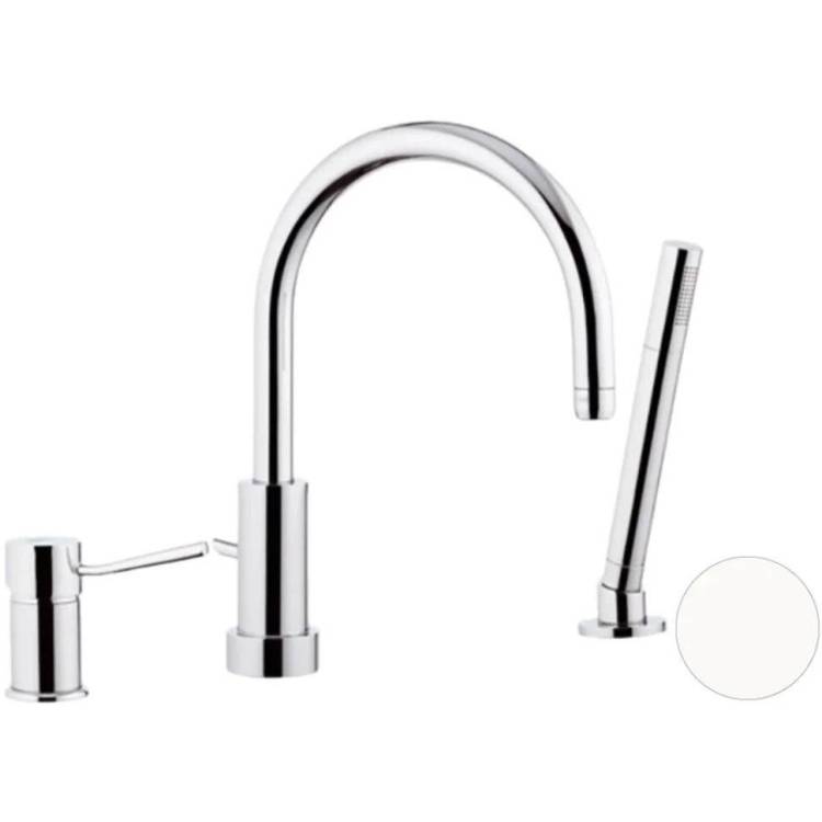 Смеситель на борт ванны Remer Minimal N072BO белый матовый