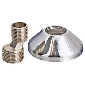 Эксцентрик VALTEC с декоративной чашкой 3/4 х 1/2 наружная резьба, никелированная латунь