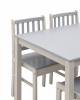 Набор обеденный Stool Group ASTRID MH62150+MH52055x4 массив гевеи, белый с серым фото 2