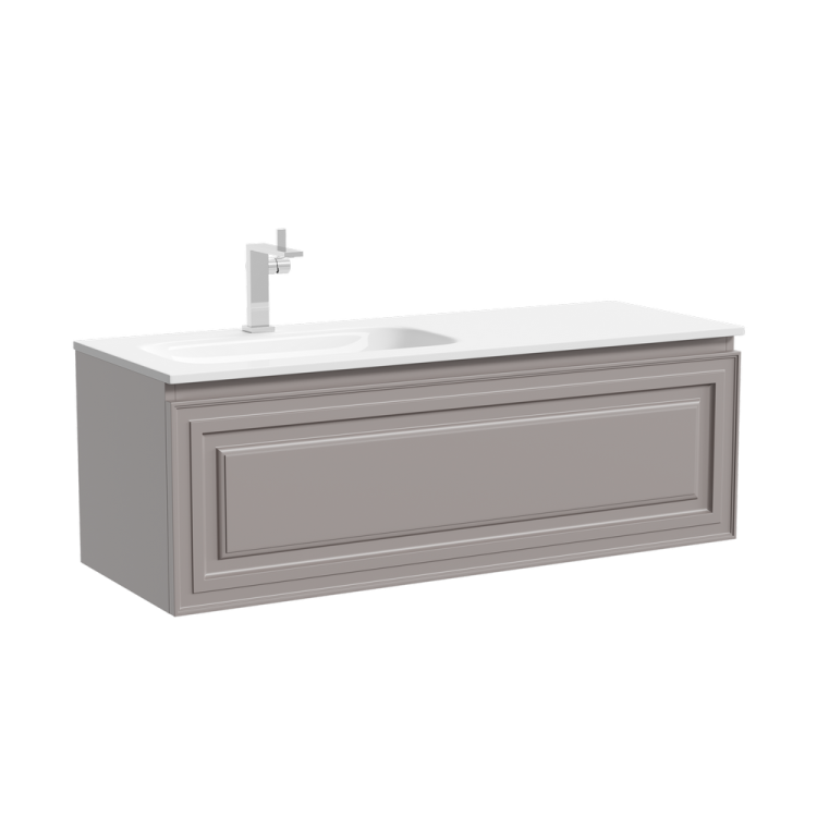 Тумба под раковину Sancos Very VR120LSM левая, c одним ящиком, Doha Soft, 119.5x44.5x40.6