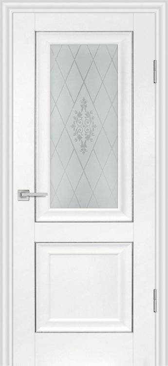 Межкомнатная дверь Profilo Porte экошпон PSB-27, остеклённая, пломбир 900x2000
