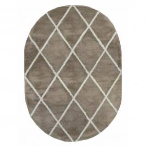 Ковер Oz Kaplan Gold Shaggy 01562A BEIGE Овал 0.8x1.5