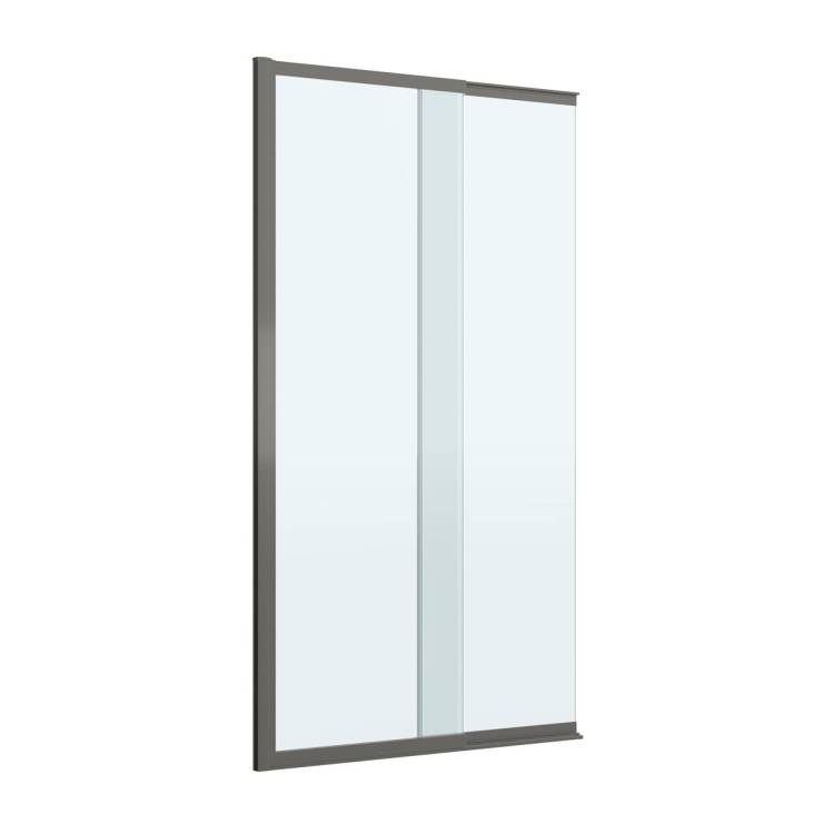 Шторка на ванну Cezares Slider-Fix-Vf-11-90/150-C-Gm профиль оружейная сталь, стекло прозрачное, 90x150