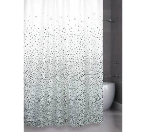 Штора для ванной Bath Plus Confetti ch-21257 180x200, белый, серый, черный