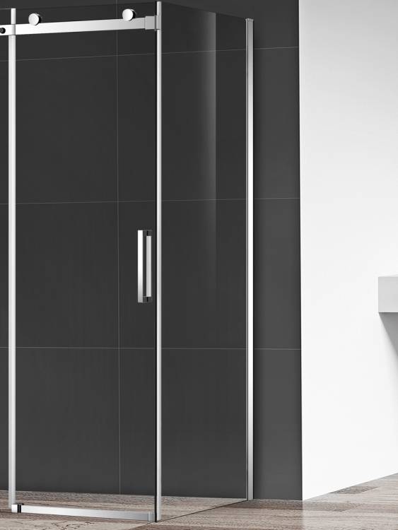 Боковая перегородка AQUAme AQM4203F-9 профиль хром, стекло прозрачное, 90x195