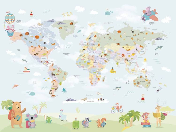Фреска Ortograf Little friends 34383 Карта - Лесные путешественники 2 Флорентина FF