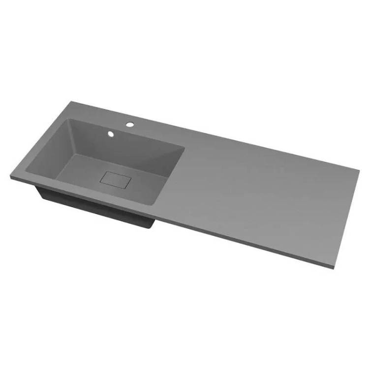 Раковина Uperwood Cosmos Quartz RCosmos Quartz120LS над стиральной машиной, левая, серый шелк, 120x48
