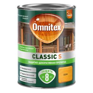 Пропитка декоративная для защиты древесины Omnitex Classic S сосна 0.9 л