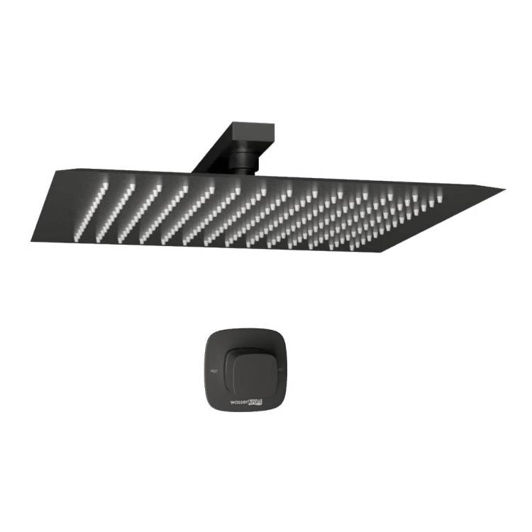 Душевой комплект Wasserkraft Nuthe A9151.219.162 с верхней душевой насадкой, черный, встраиваемый